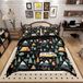 Omgoods - Ensemble de literie pour camping - Kingsize, noir profond