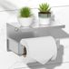 Unyqoos Toiletpapierhouder met plank en roestvrijstalen afwerking