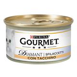 Purina Gourmet Diamant natvoer voor katten met kalkoen, 24 blikjes à 85 g