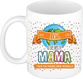 Bellatio Decorations Naam mok mama Loes - wit - de beste - keramiek - 300 ml - Moederdag / verjaardag