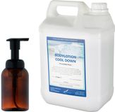 Claudius Cosmetics B.V. Zeepdispenser 300 ml amber bruin hervulbaar + 5 Liter Bodylotion Cool Down navulling
