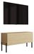 3xE living Meuble TV 100 cm, chêne huilé, pieds droits noirs, 1 porte