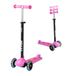 VEVOR Scooter (3 wielen) voor kinderen vanaf 3 jaar, stadsscooter voor kinderen met lichtgevende wielen, in hoogte verstelbaar stuur, antislip platform en lichtgewicht aluminium frame, step voor kinderen tot 75 kg, roze