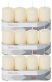 Trend Candles 12x Cremewitte cilinderkaarsen/stompkaarsen 5 x 10 cm 18 branduren - Geurloze kaarsen