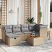 Maison Exclusive - Ensemble de meubles de jardin 7 pièces avec canapé et coussins, beige, en polyrotin