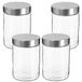 WellHome Set van 4 glazen weckpotten + roestvrij staal 1,2 L