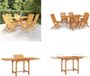 vidaXL Ensemble de jardin 7 pièces, teck massif