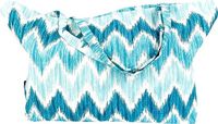 Tresmestres Grote strandtas met aztec print - Blauw/turquoise/wit - 65 x 40 cm