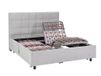 Vente-unique Bed met elektrische lattenbodem stof grijs 2 x 70 x 190 cm