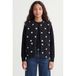 JJXX GIRL rechtvallend teddy gilet met stippen - zwart