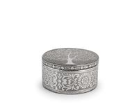 H&H Giaya Opbergdoos van hout en aluminium, rond, 9,5 cm