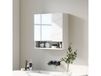 kleankin Armoire murale miroir de salle de bain placard de rangement 2 portes 55 x 17 x 55 cm blanc
