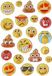 Merkloos 15x Emotie glitter stickertjes op vel