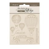Stamperia - Decorative Chips for Scrapbooking, Albums, Card Making, and Bullet Journalling, Laser Cut Cardboard Shapes, Easy to Glue, Perfect for Crafts and Gifting (Timeless, Air Balloons)