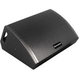 Thornton Venice Stage actieve podiummonitor, 250W RMS Klasse D wedge monitor met 2 x 6” woofers, 1” driver, XLR/jack-ingang, XLR-linkuitgang, EQ-modusselectie, geschikt voor statiefmontage
