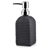 Vilde Zeepdispenser, vloeibare zeepdispenser, afwasmiddeldispenser van glas, zwart, 450 ml