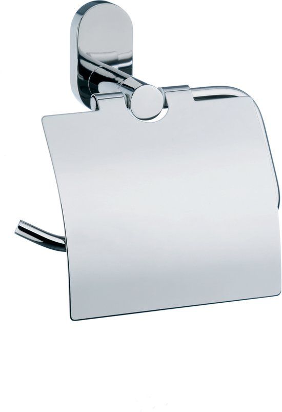 Kela Lucido Toiletrolhouder met Klepje - Zilver - 8 x 15 cm