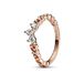 Pandora Moments Koninklijke tiara, 14-karaats rosévergulde ring, met transparante kubieke zirkoniasteen