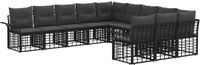 vidaXL - Hoek loungeset - 11 zitplekken - Polyester - Zwart en donkergrijs