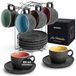 Merkloos Espressokopjes 6 stuks Keramiek 80 ml Met schotels
