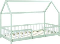 en.casa Kinderbed Sisimiut met matras 90x200 cm mint en wit