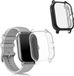 kwmobile 2x Housse de montre connectée Convient pour Huami Amazfit GTS 2 / Amazfit GTS 2e Coque - Bracelet de montre de sport en silicone - Étui de suivi d'activité en noir / transparent