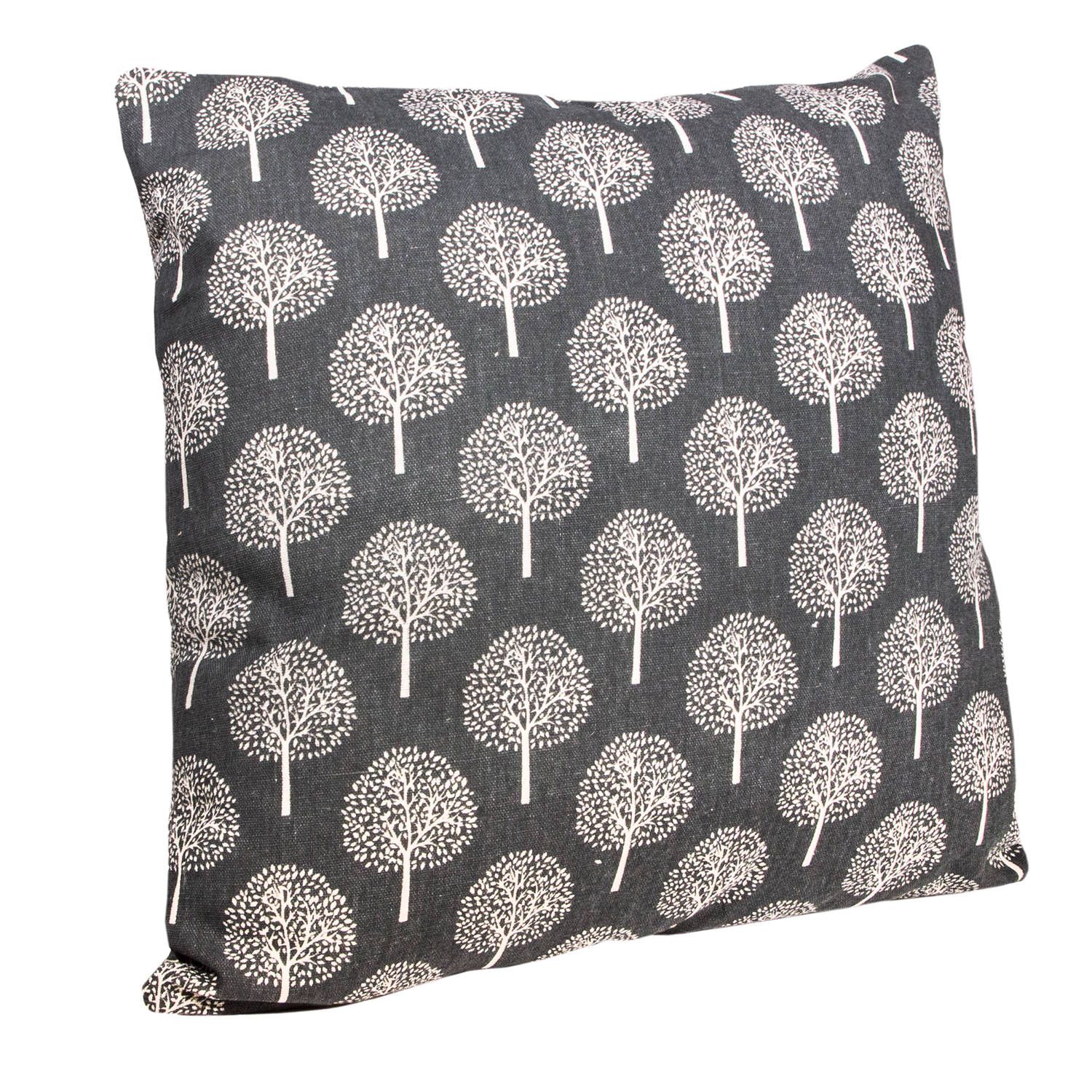 QUVIO Sierkussen Gevuld - Boom - 45 x 45 cm - Antraciet
