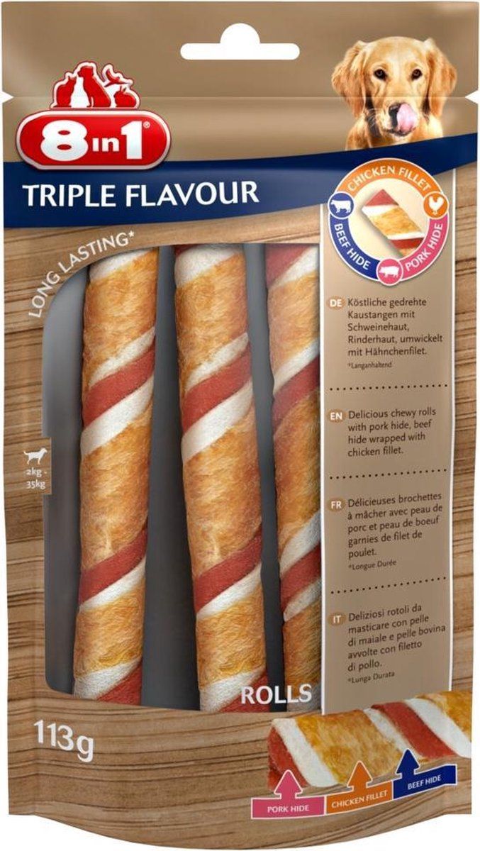 8in1 6x Triple Flavour Rolls 3 stuks