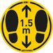 Jalema Vloersticker voetstappen Voor Gladde Vloeren | Houd afstand | Geel-Zwart | Ø350mm | set van 2 stuks