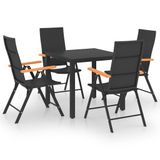 vidaXL 5-delige tuinset, zwart en bruin