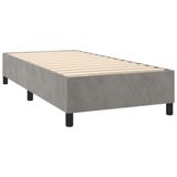 vidaXL Boxspringbed met matras, fluweel, lichtgrijs, 80x200 cm