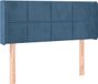 vidaXL Hoofdbord met randen 93x16x78/88 cm velours bleu foncé