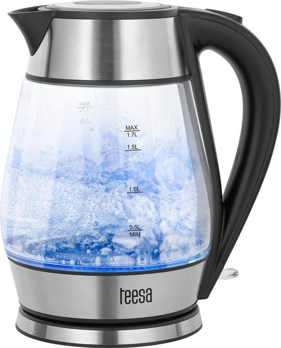 Teesa TSA1512B - Elektrische glazen waterkoker - 1.7 liter - Zwart