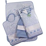 Bubabù, Complete set voor de kleuterschool met het opschrift "Amici del Mare", 3-delig lichtblauw