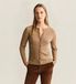 Gant beige tricoté en câble cardigan