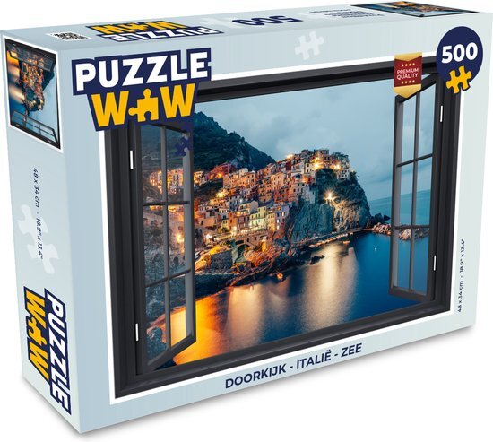 MuchoWow Puzzel Doorkijk - Italië - Zee - Legpuzzel - Puzzel 500 stukjes