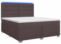 vidaXL Boxspringbed met matras, donkerbruin, 140 x 190 cm, stof