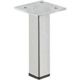 Häfele Pied de meuble H3909 acier inoxydable sans réglage en hauteur avec plaque, acier inoxydable mat, 150 mm