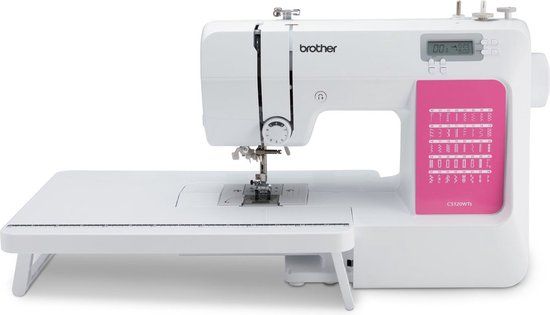 Brother CS120WTS Naaimachine – 40 steken – Computergestuurd – LCD display – Wit en roze