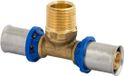 KIRCHHOFF MS T-stuk, blanco, 20 mm x 3/4"BU x 20 mm, persfitting voor meerlagen buis