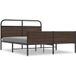 Lit Double Lit Adulte Cadre De Lit En Métal Sans Matelas Chêne Marron 160x200 cm
