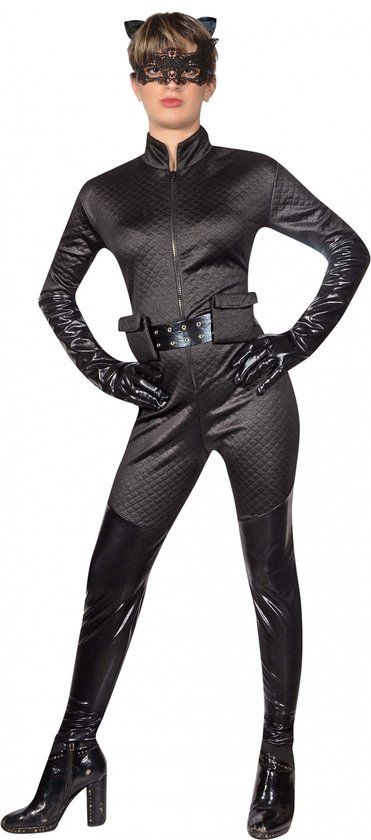 Dc Comics Catwoman Costume for Women - Black - Size S - 5-piece