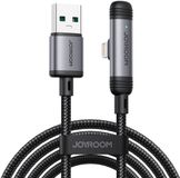 Joyroom USB A naar Lightning Kabel met Haakse Aansluiting - 1.2 Meter - Zwart Grijs