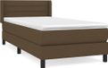 vidaXL Boxspring met matras stof donkerbruin 90x200 cm