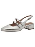 Tamaris Dames Slingpumps 1-29510-44 957 Metallic Synthetisch Rubber Blokhak 3-4 cm Vierkante Neus Maat 36 EU