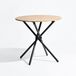 Table à manger, design moderne, aspect bois, couleur chêne foncé, 80x80x75 cm