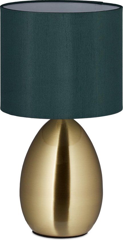 Relaxdays Nachtlamp Touch - Tafellamp Dimbaar - Messing - Slaapkamer Lamp