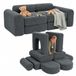Relaxdays kinderspeelbank, modulair, 10-delig, zachte bouwstenen, grijs