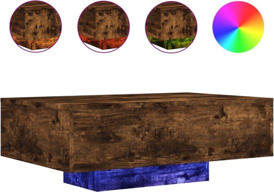 vidaXL Salontafel met LED-verlichting 85x55x31 cm gerookt eikenkleurig