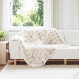 vidaXL Antislip deken van imitatie konijnenbont Olite Wit 130x150 cm
